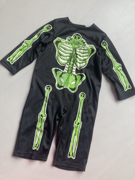 Strój karnawałowy halloween kościotrup szkielet kostek 86/92 cm