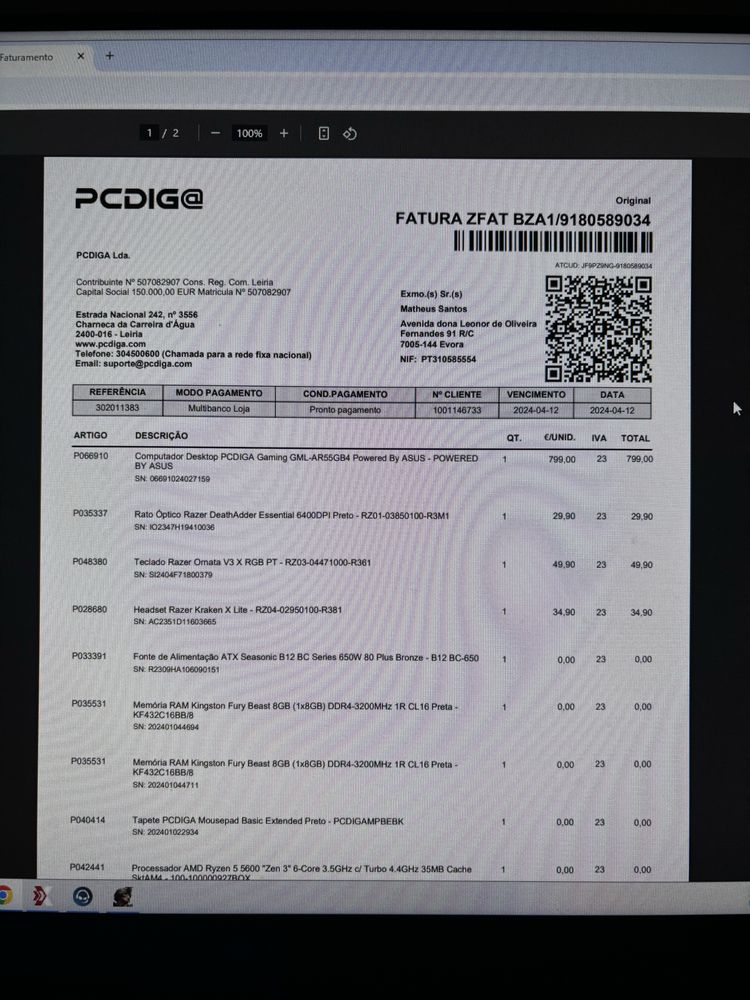 Vendo pc gamer completo
