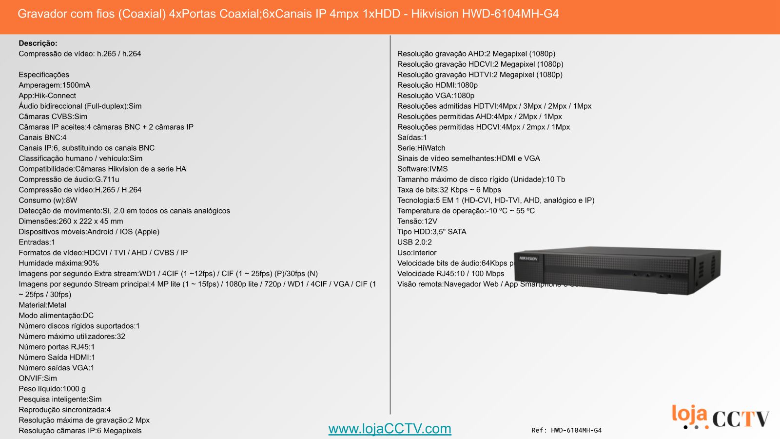 Videovigilância com fios (RG59) 2 Câmaras Mini-Dome 5 mpx, Hikvision