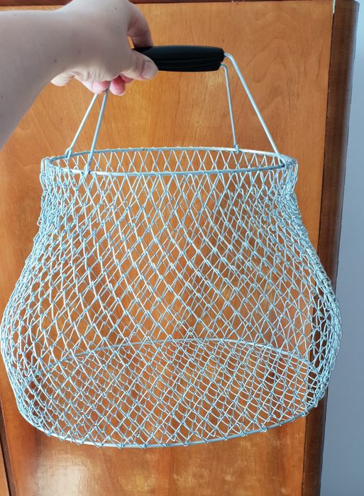 Metalowa siatka / koszyk na ryby z PRL-u