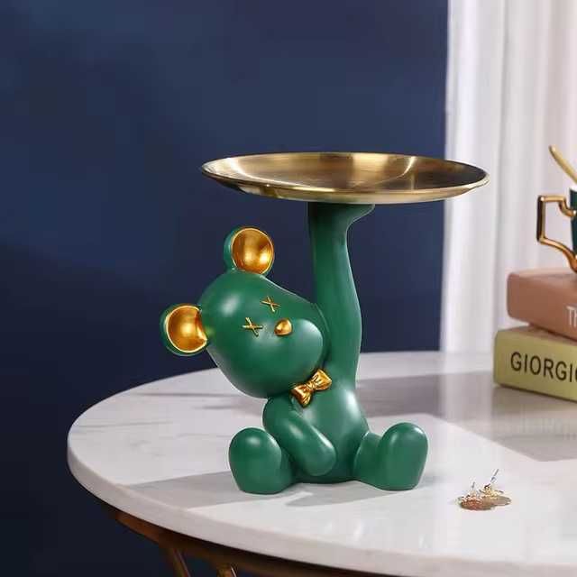 Statuetka dekoracyjna Miś z tacą na klucze, itp.