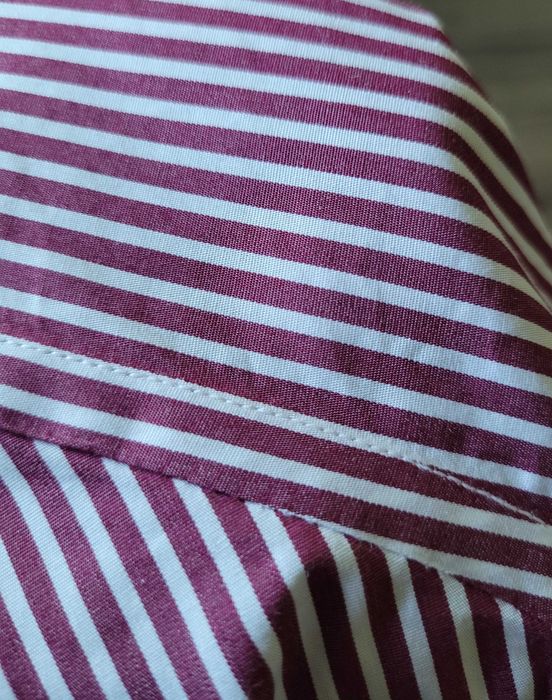 koszula Gianni Feraud 16" 40 slim fit w paski burgundowy bawełna