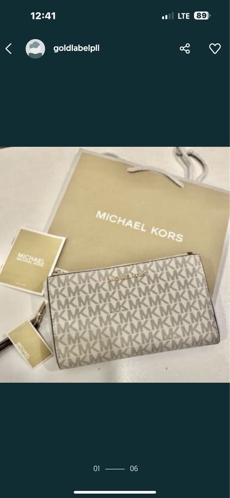 MICHAEL KORS NOWY vanilla double zip oryginalny FIRMA