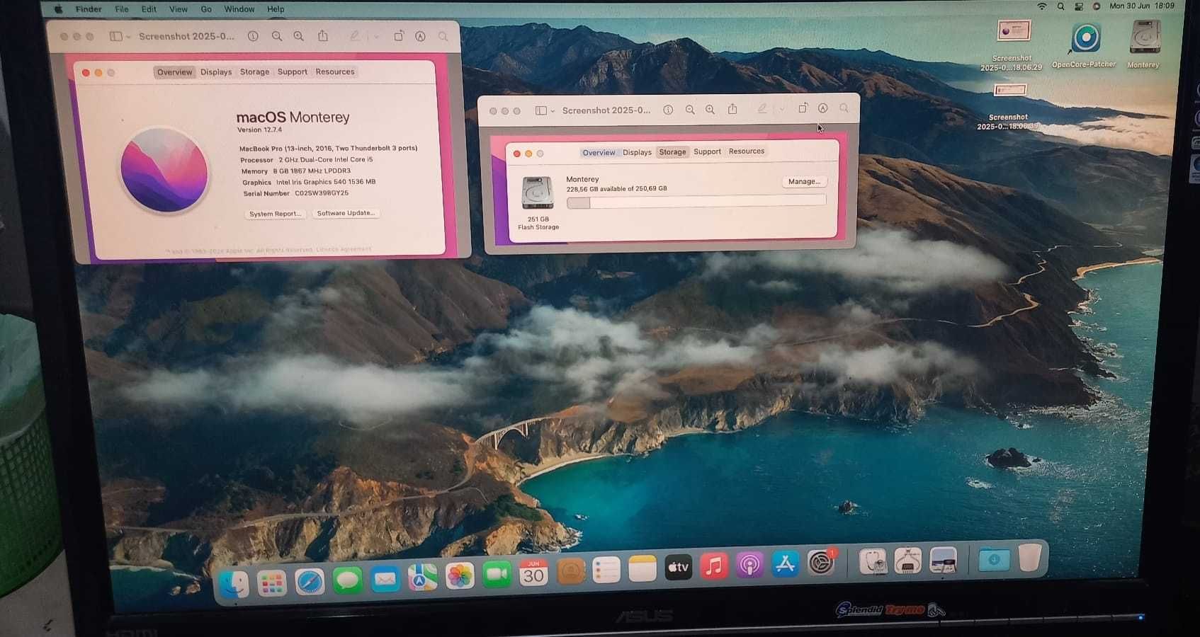 MacBook Pro 13” (2016) – 2GHz i5 / 8GB / Retina display avariado
