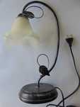 Lampa stojąca metalowa ciemnoszara biurkowa