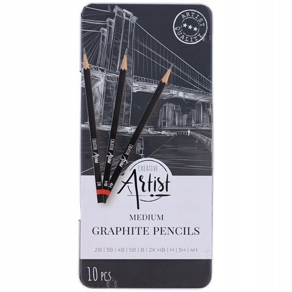 Набор художніх олівців в металевому корпусі Creative Artist