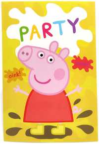 Zaproszenia urodzinowe z kopertami Świnka Peppa 5