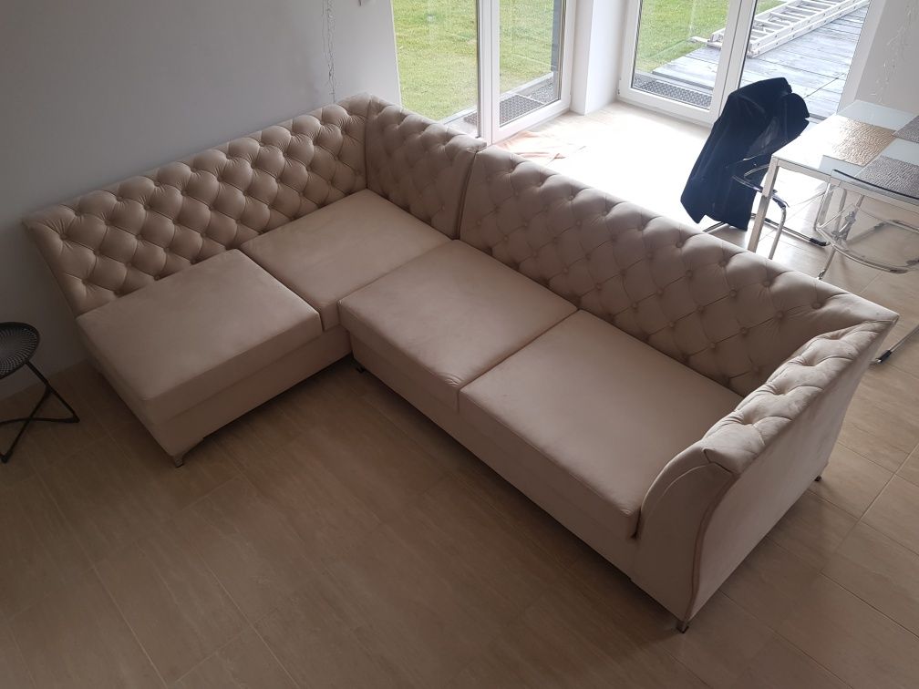 Narożnik glamour chesterfield lub 2 sofy