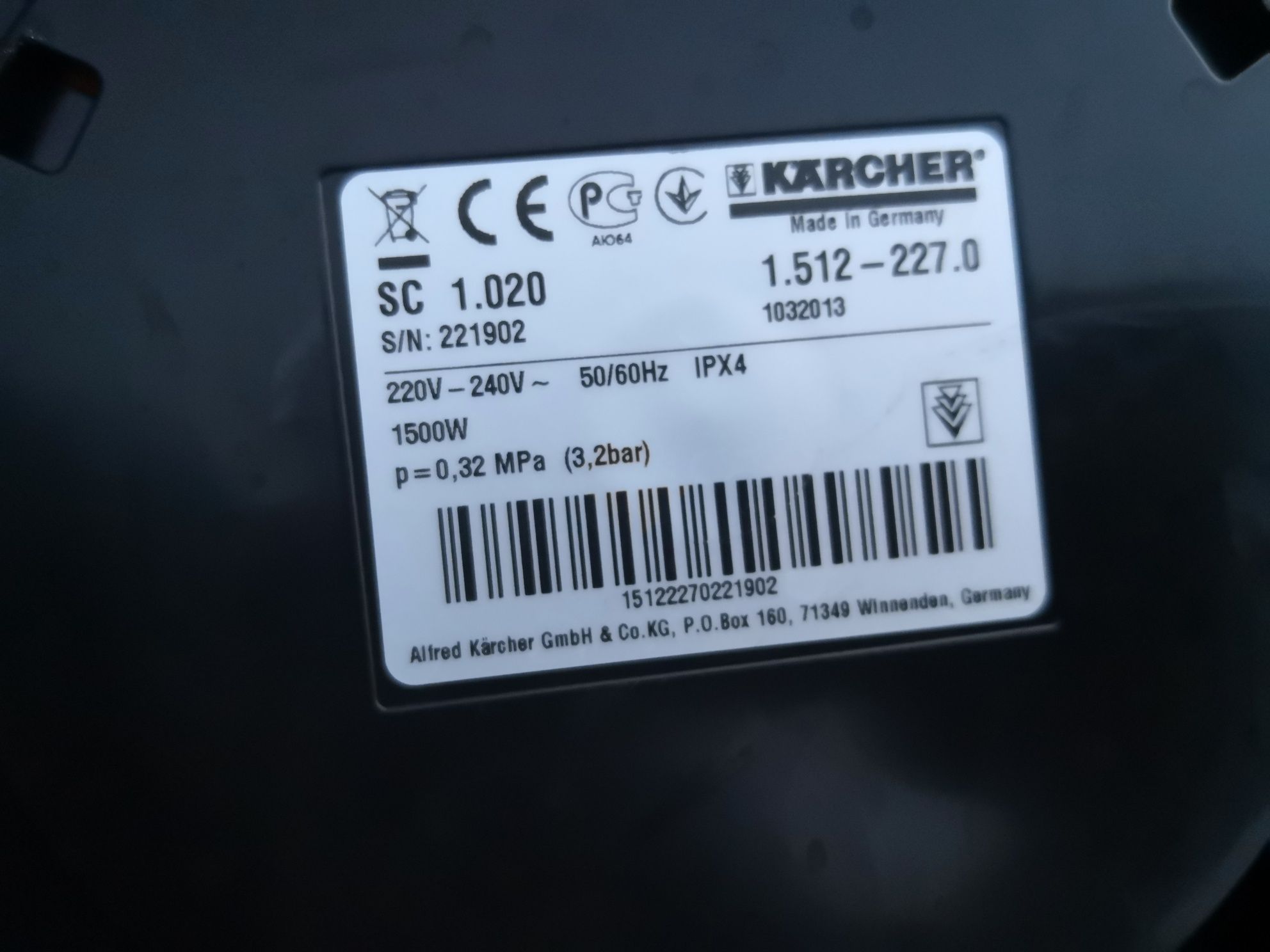 Obudowa parownica sc1. 020 karcher części odkurzacz