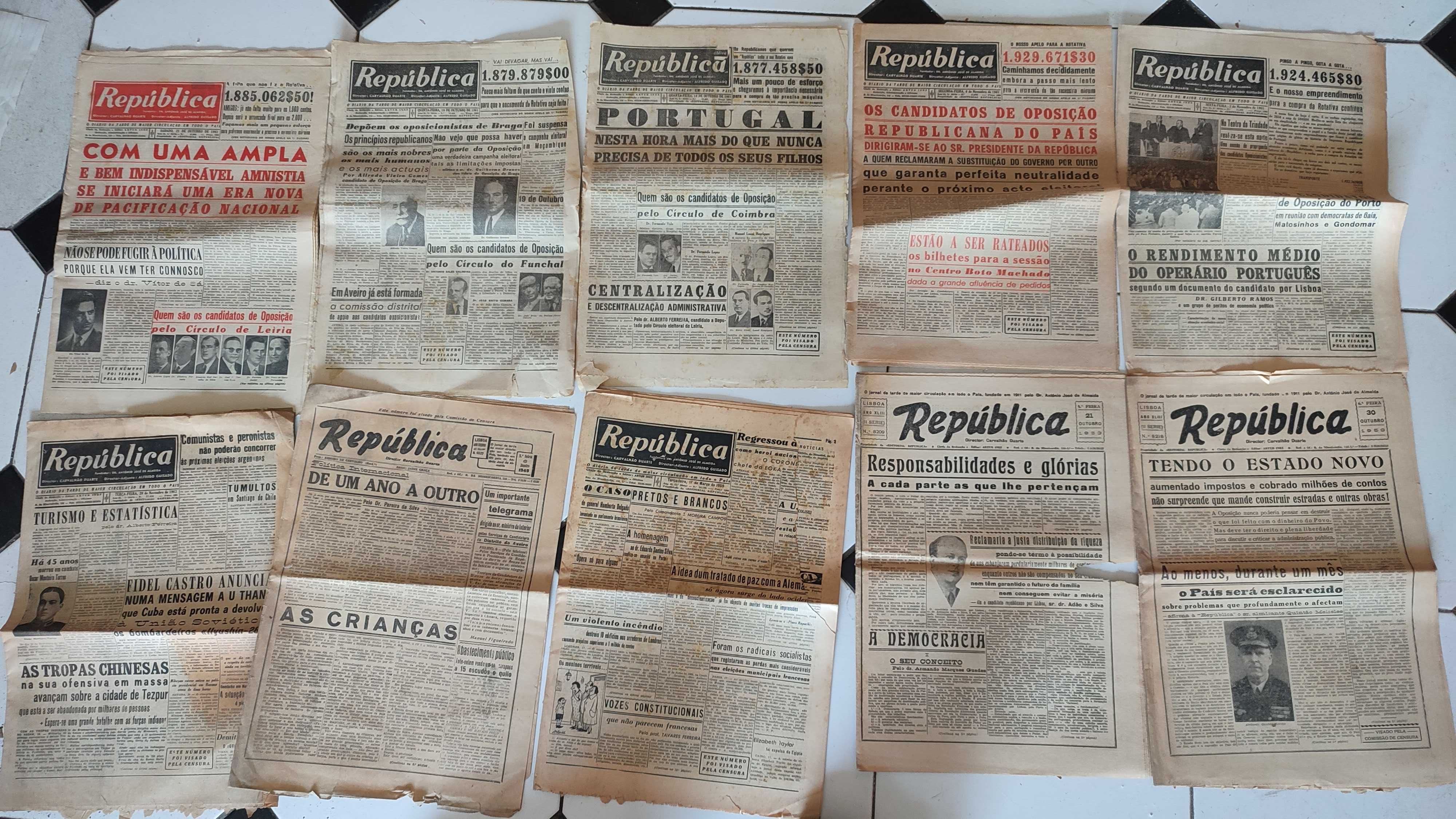 Lote 80 Jornais República - Anos 40, 50 e 60
