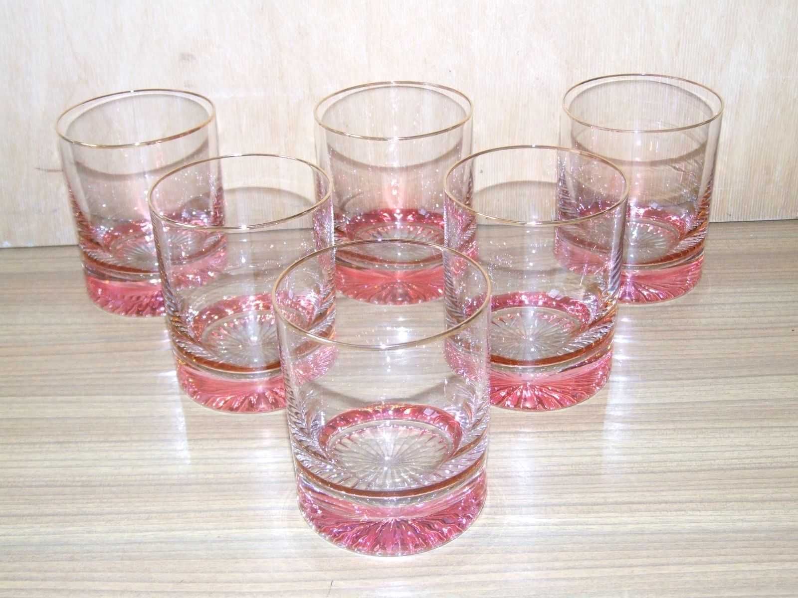 Szklanki do drinków whisky kolorowe szkło z czasów PRL