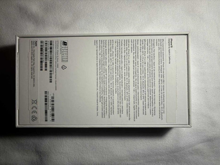 Iphone 15 128GB Czarny jak nowy 100% kondycji