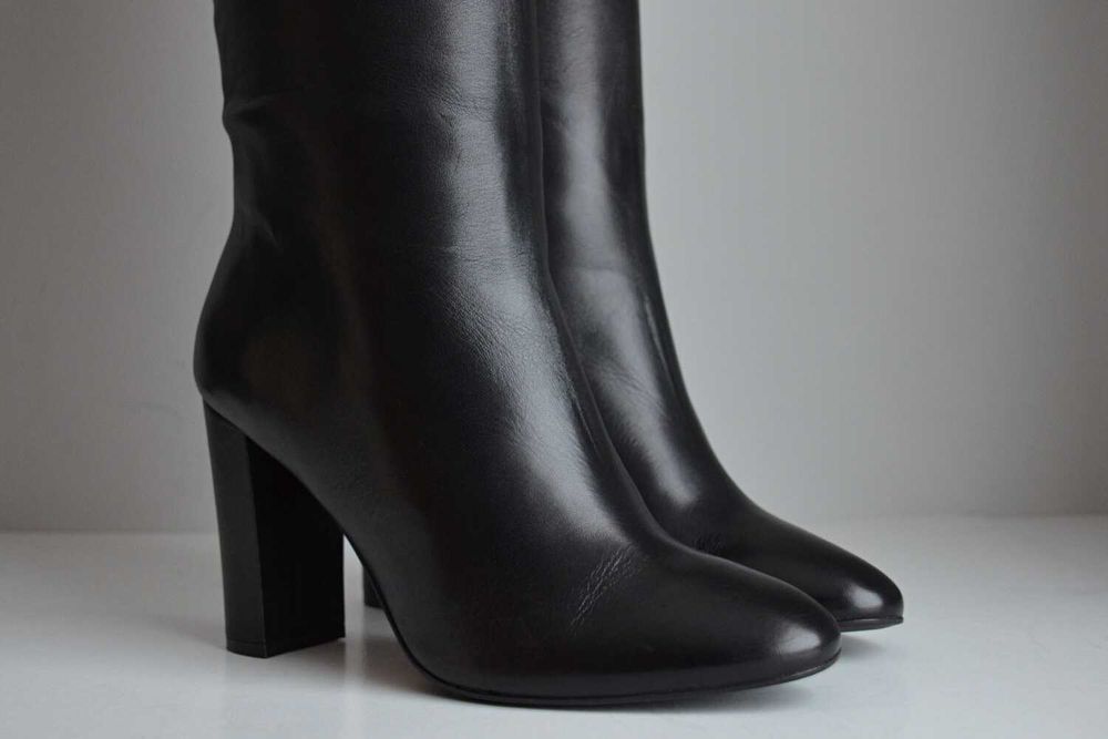 BEZ SZWÓW wsuwane WYGODNE całe z NATURALNEJ SKÓRY kozaki The Seller 40