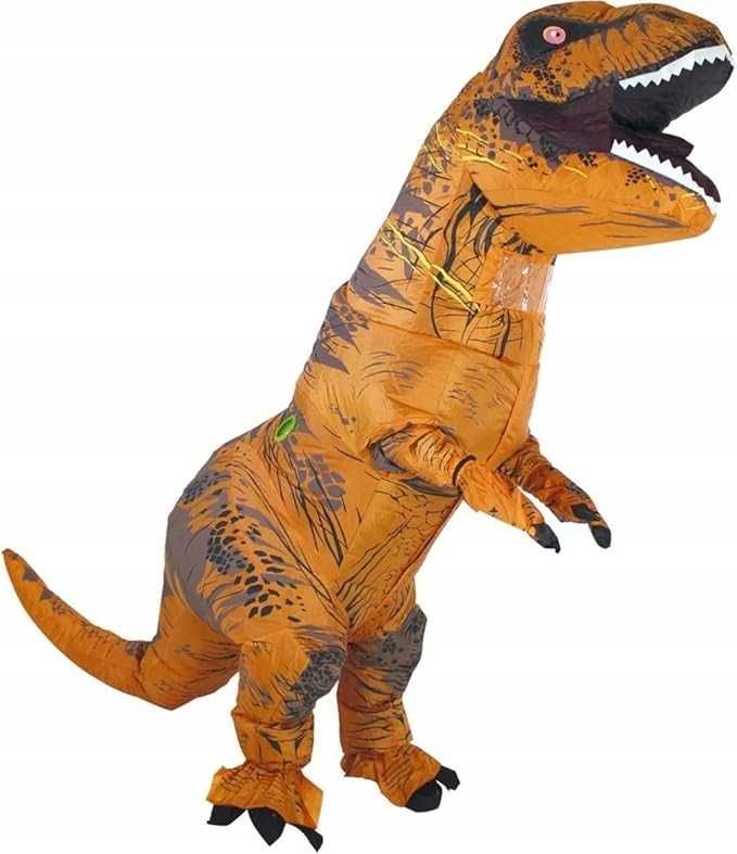 Dmuchany Dinozaur T-REX PRZEBRANIE Kostium Strój HALLOWEEN Q391