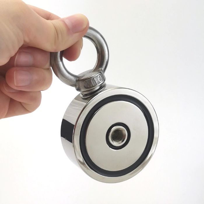 75mm iman DUPLA FACE pesca magnetica neodímio neodymium 3 pontos