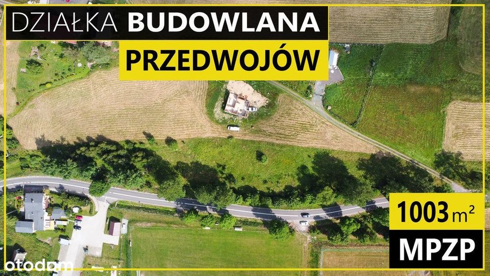Działka budowlana w pięknej okolicy 1003 m² z Mpzp