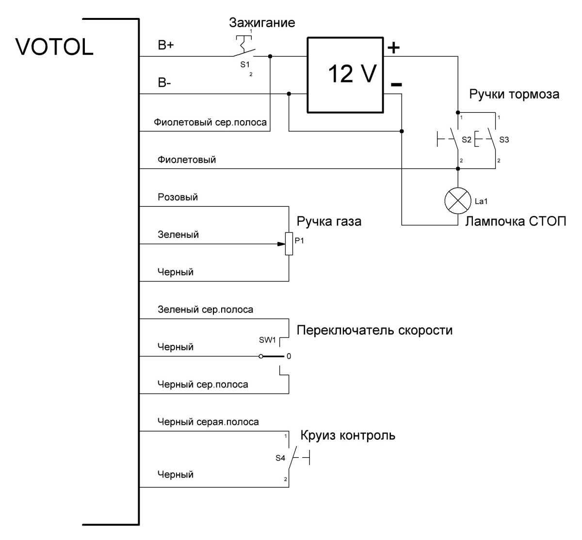 Контроллер синусный Votol EM-30S для мотор колеса до 1500 вт