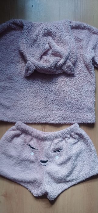 Piżama jelonek, różowa z uszami m/L