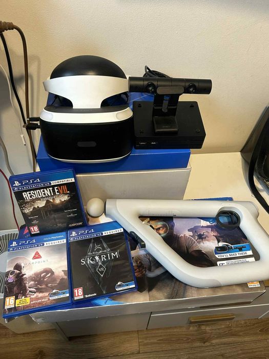 PlayStation VR zestaw z kamerka + AMI Controller+ gry