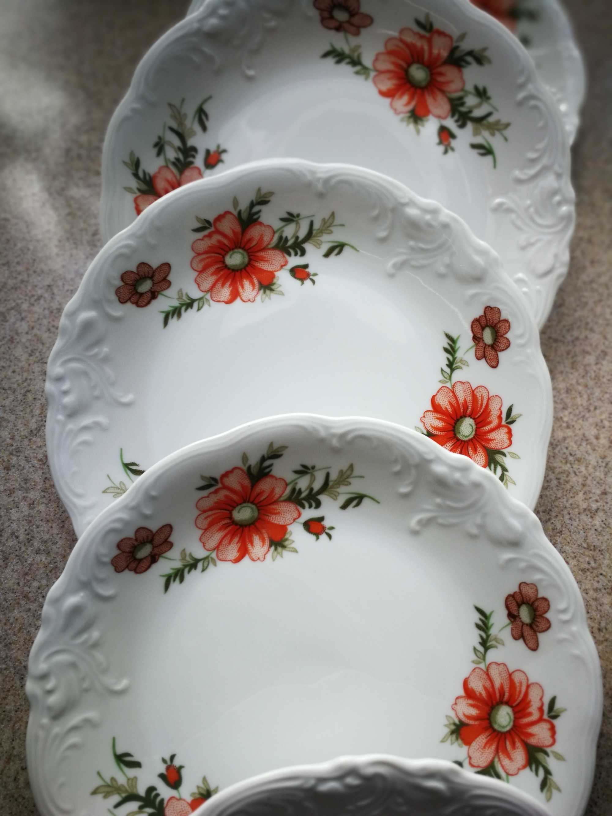 WAWEL Talerzyki deserowe/śniadaniowe 7 szt. porcelana z lat 80-tych