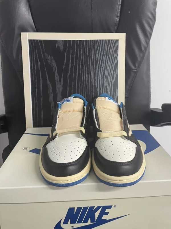 TravisScott\Jordan1*Retro*DamskieNikeAIrniebieski UnisexTrampki.44