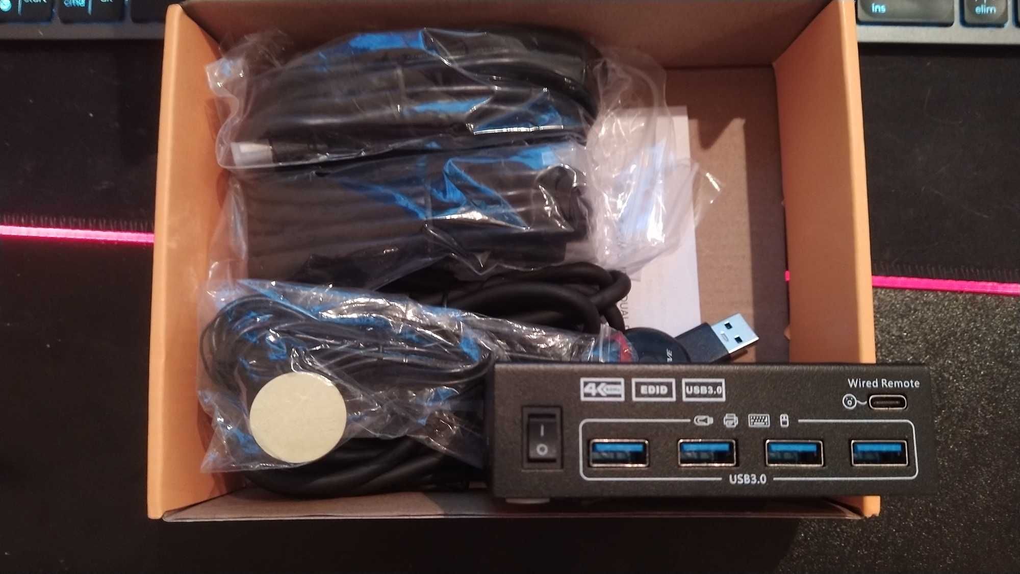 KVM 2 PC 2 Monitores 4k USB3