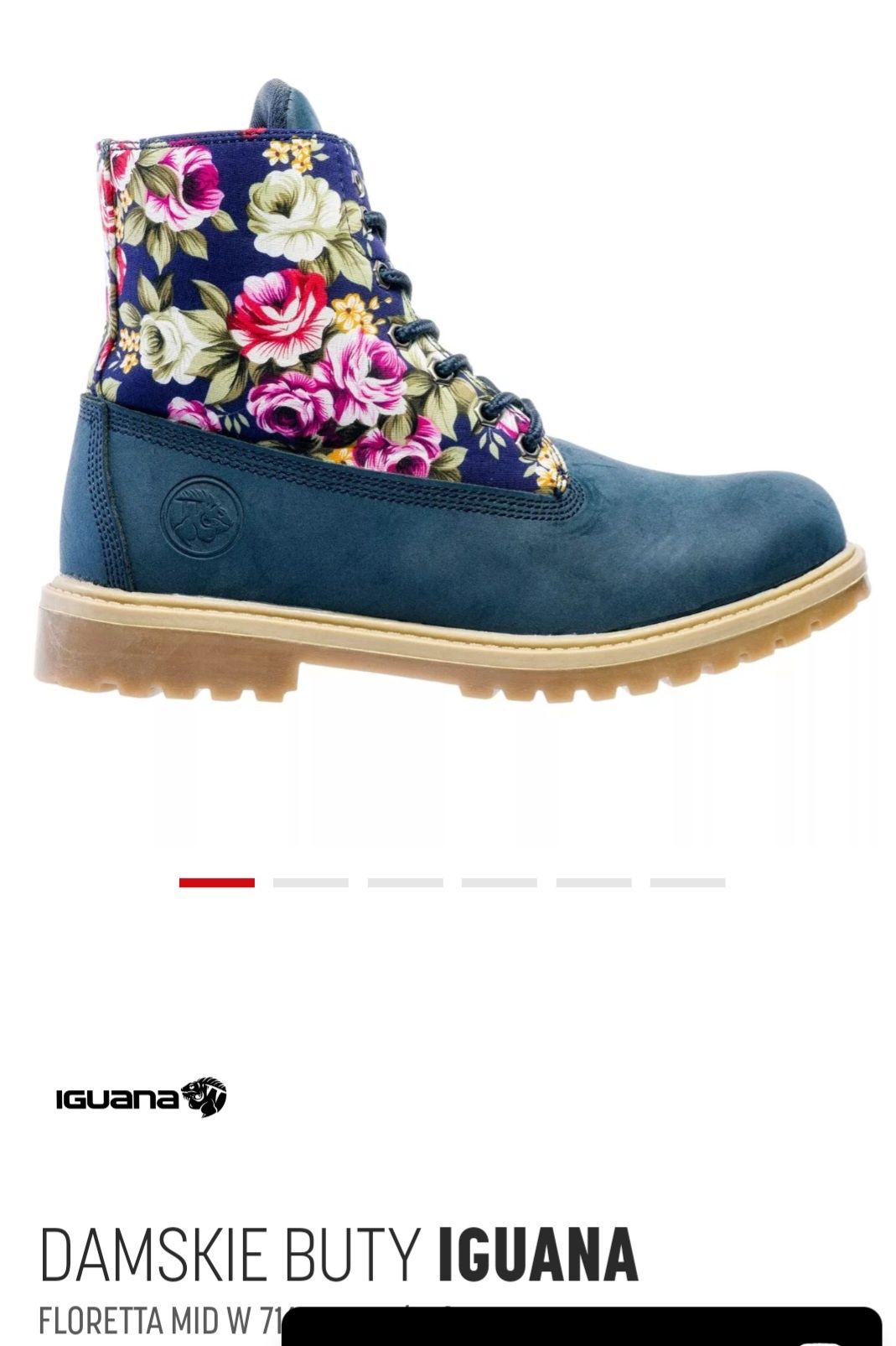 Damskie Buty Floretta Mid W 7165-Navy/Flower