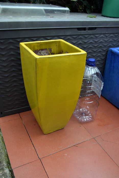 Vaso Terracotta Vietnamita Vitrificado Amarelo
