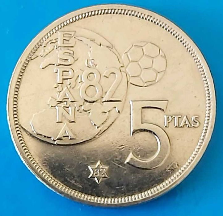 5 Pesetas de 1980 com *82* na estrela