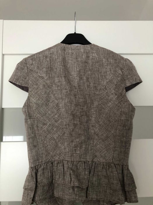 Żakiet kamizelka elegancka beżowa rozm s