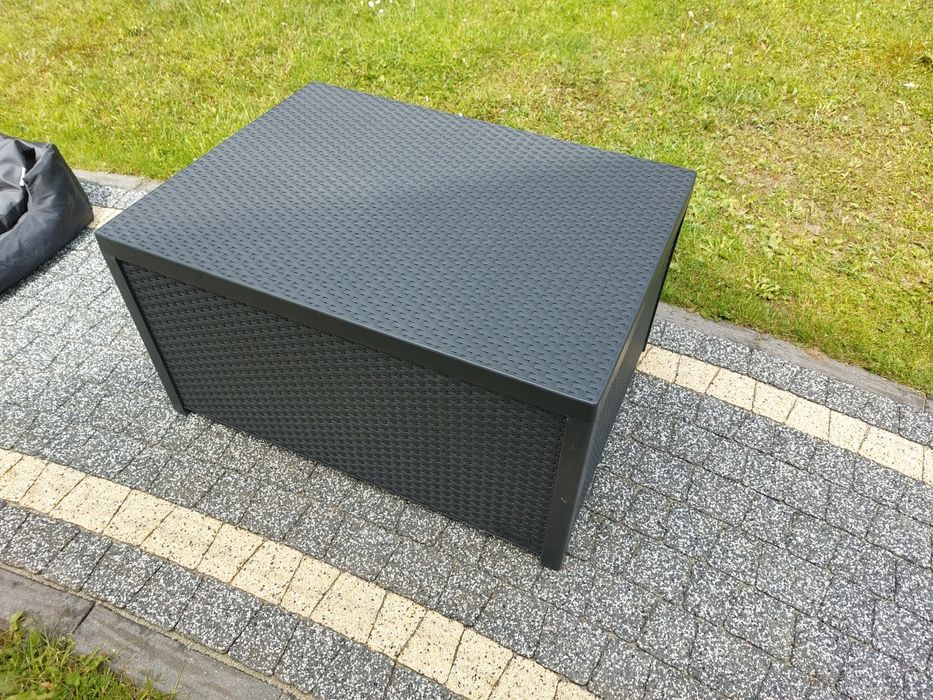 Stolik ogrodowy ze schowkiem ARICA 79x59x42 cm - grafit