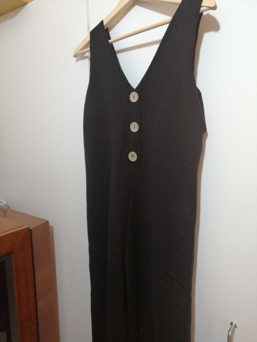 Macacao preto de malha grossa