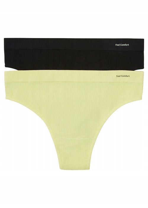 B.P.C 2-pak stringi bezszwowe FeelComfort wysoko wycięte ^S