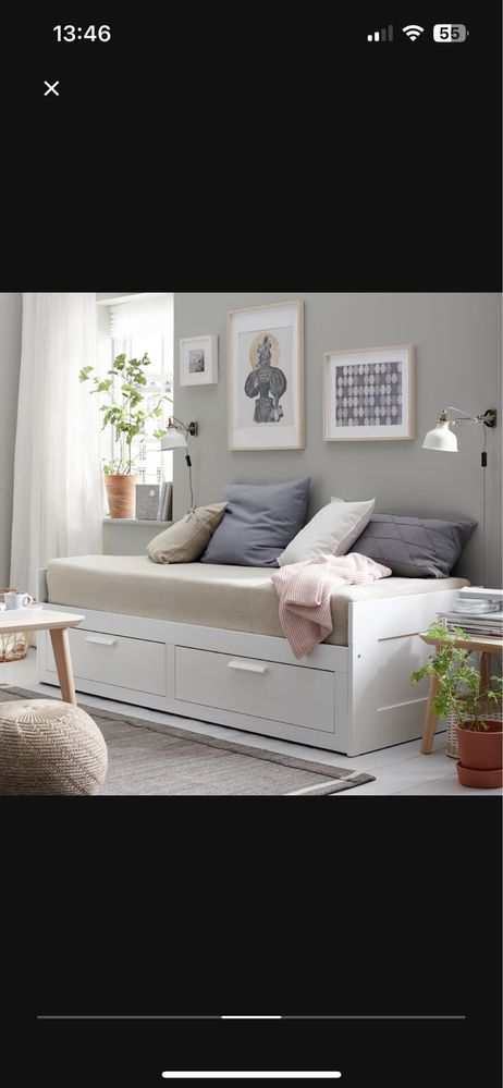 Cama brimnes indiv/dupla c/2 gav, branco