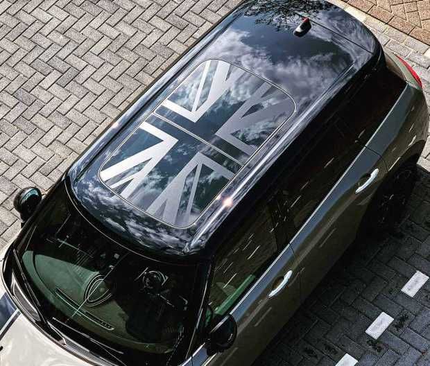 Tejadilho Mini Cooper, teto com bandeira, preto ou cores com vinil.