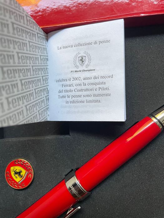 FERRARI LIMITED EDITION BALLPOINT PEN PIN SET 2002 F1 WORLD CHAMPION