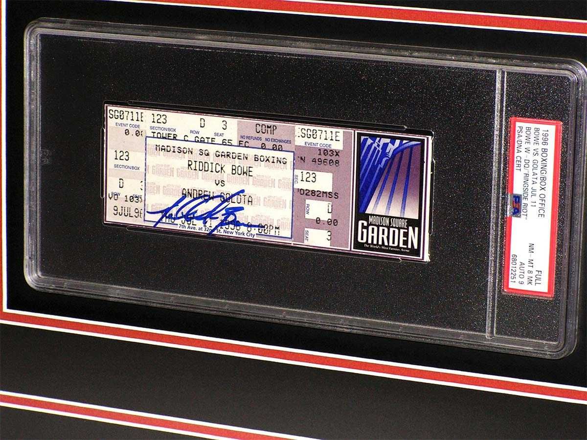 Andrzej Gołota Riddick Bowe bilet z walki 1996 cały unikat autograf