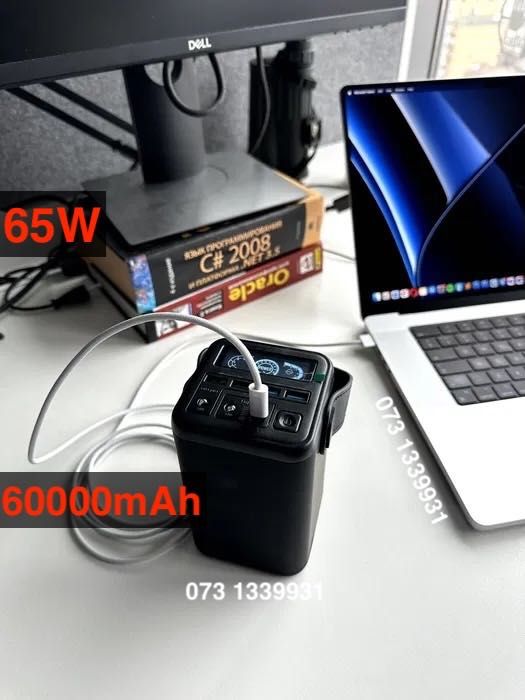 O2Project оригінал павербанк 60000mAh 65W 222Wh  2xUSB-C
