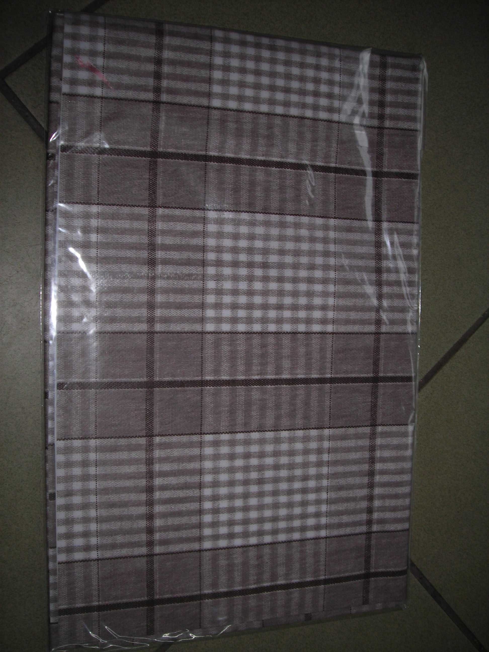 Obrus ceratowy na podłożu z włókniny kratka szary biały 90x140cm