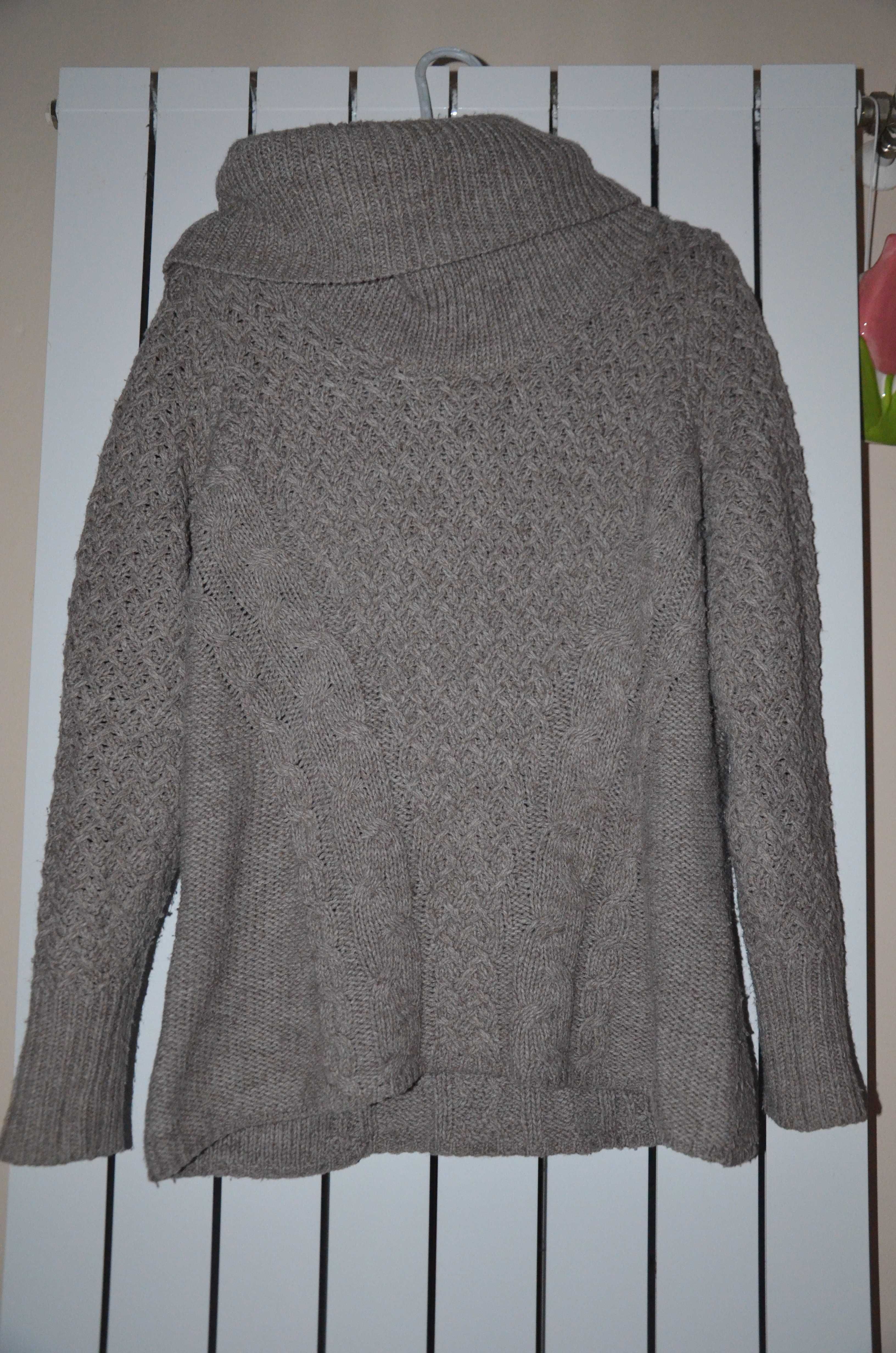 Sweter w warkocze z golfem Marks & Spencer r. 44