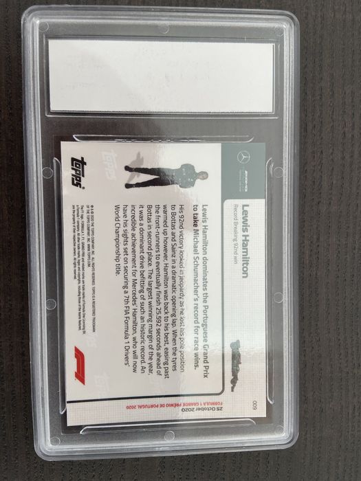 3 Lewis Hamilton 2020 Topps Rookie Cards Gem Mint PGI Graded 10