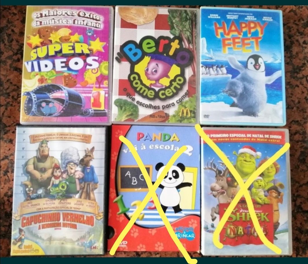 Lote DVDs infantis (Disney, Dream Works, Warner Bros)