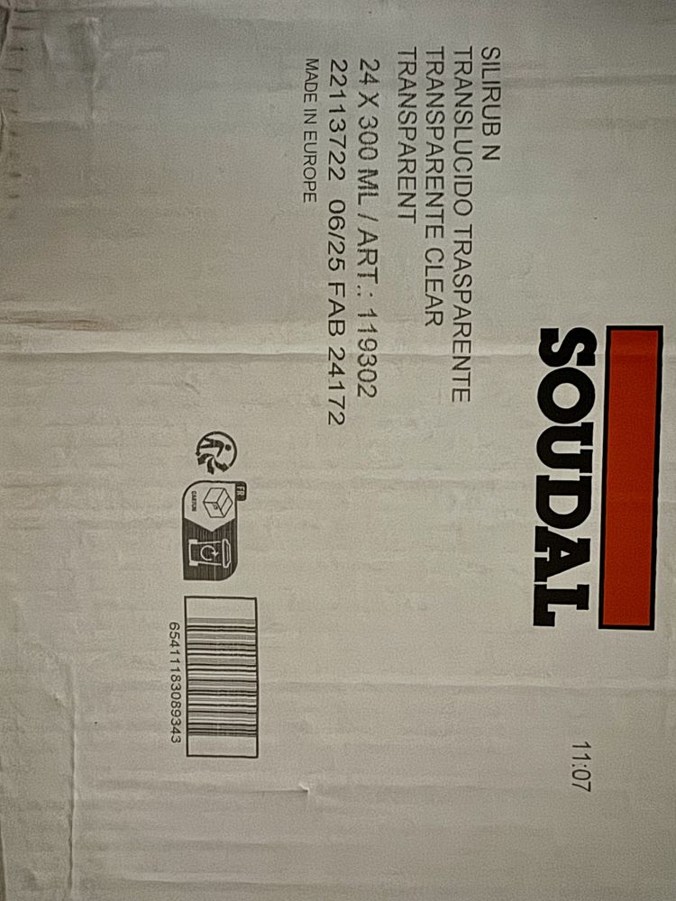Soudal Silicone Neutro Transparente 24 Unid.
