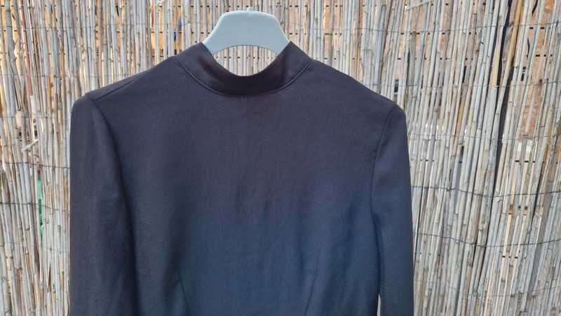 H&M bluzka czarna elegancka stójka wiązanie kokarda modna Nowa 36/S