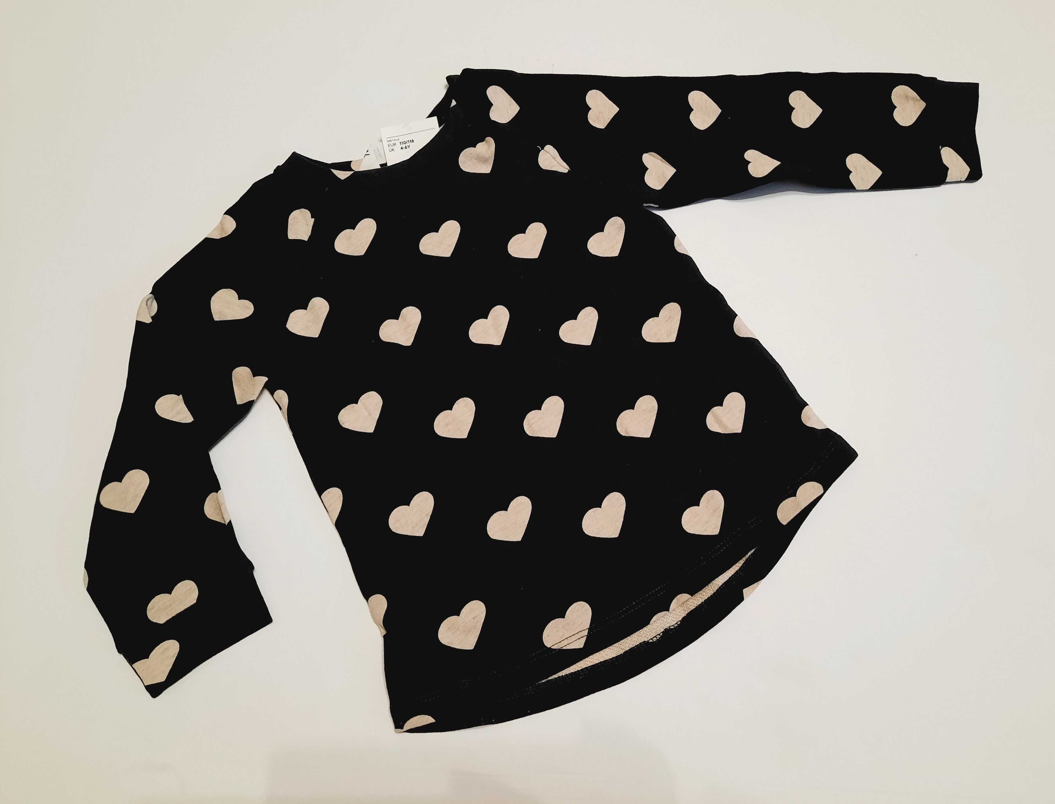 Bluza z dzianiny dresowej z nadrukiem w serca H&M roz 110-116
