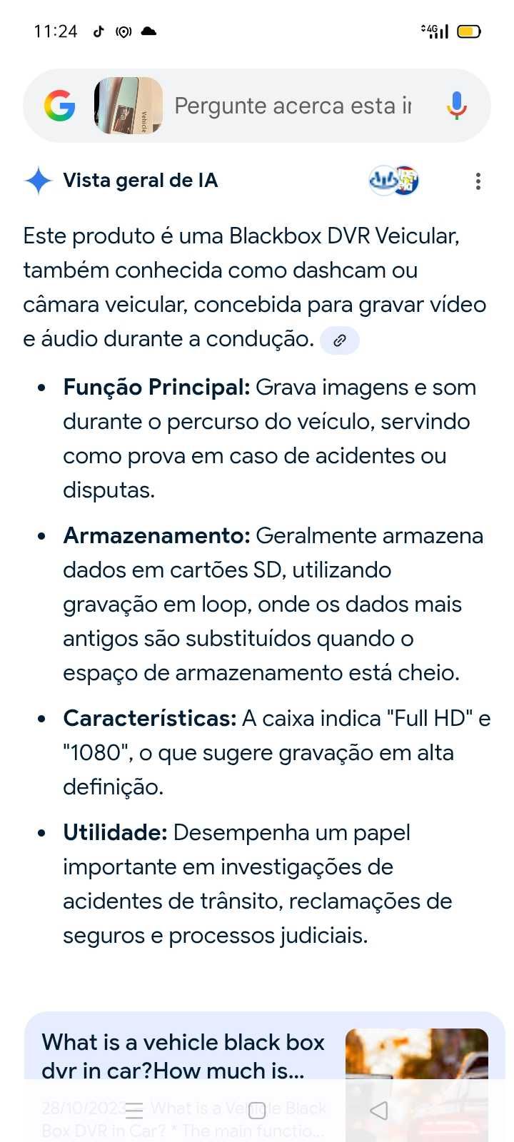 Dash Cam Espelho 57€. Oportunidades