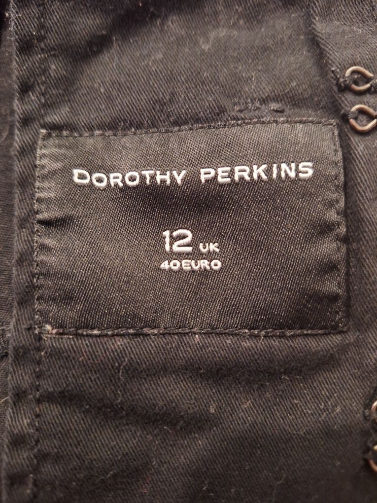 Kamizelka, czarna, ozdobne guziki, Dorothy Perkins, r. 38