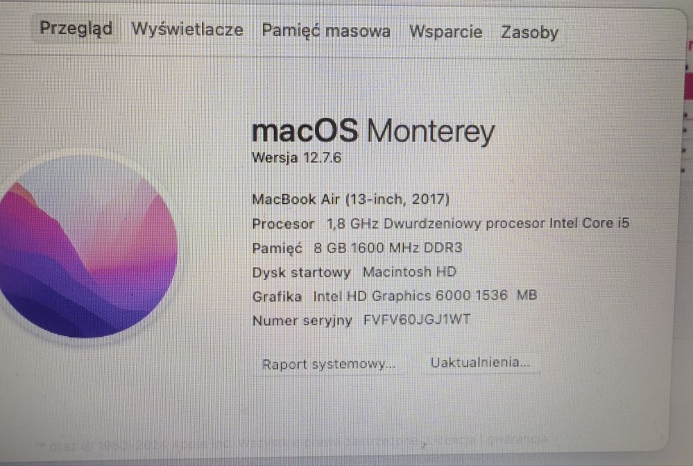 Macbook Air 13” 2017 1,8ghz/8gb/500gb