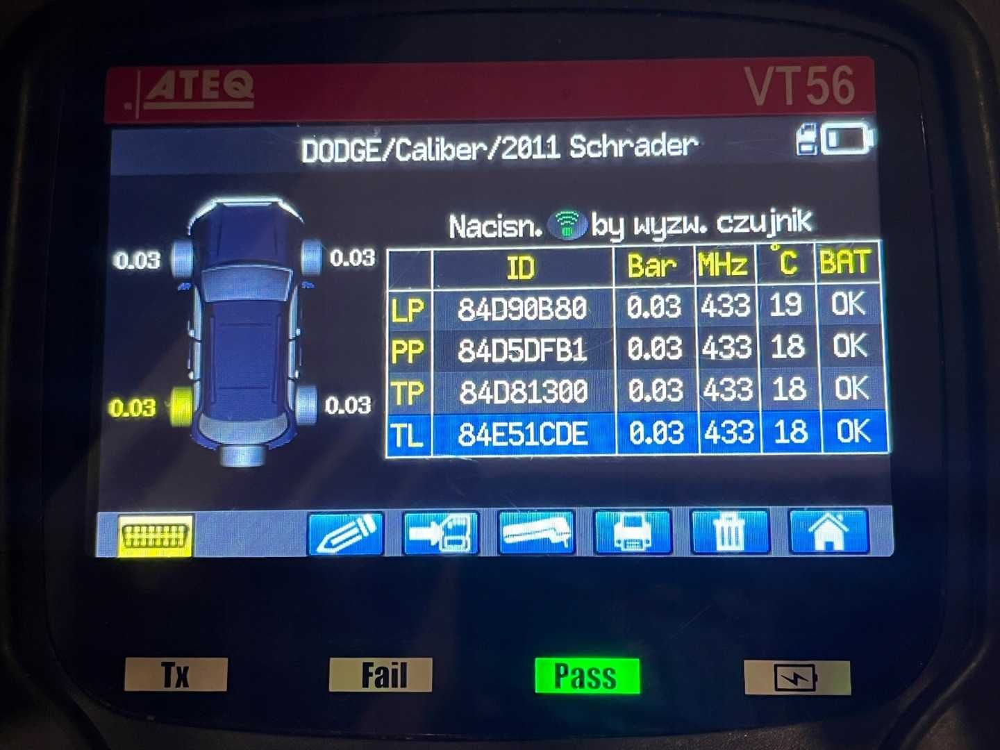 1x czujnik ciśnienia TPMS DODGE GRAND CARAVAN CHRYSLER 56029.527AA