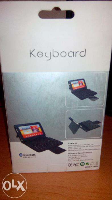 Teclado bluetooth com capa para Samsung Galaxy Tab/Tab 2